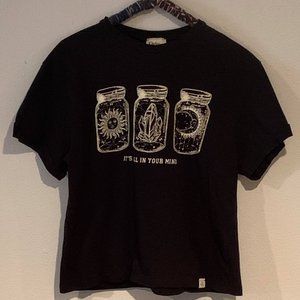 Black Graphic Cropped Dirty Laundry T Shirt